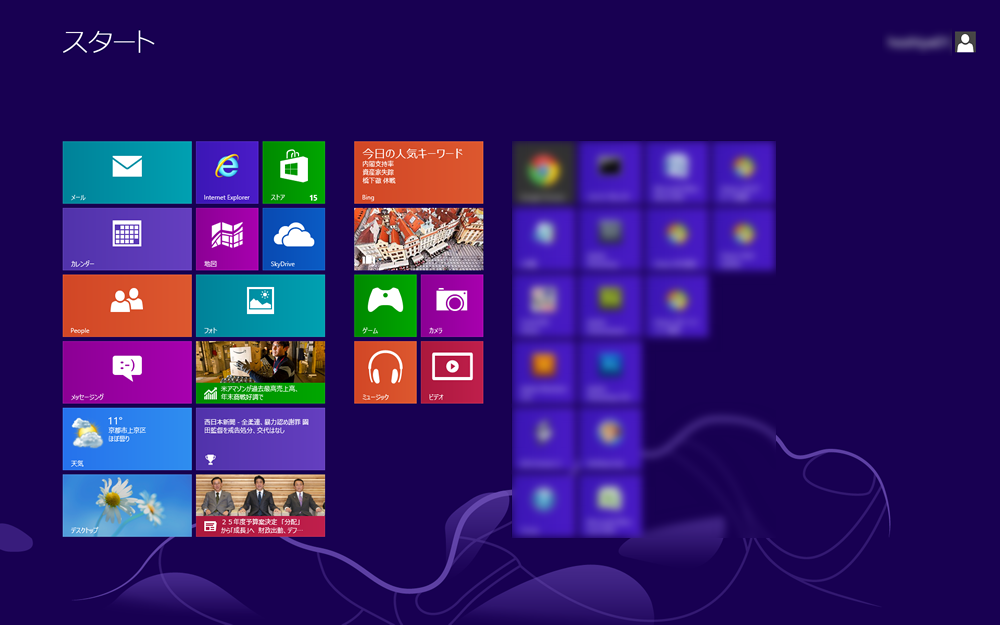 Windows8スタート画面