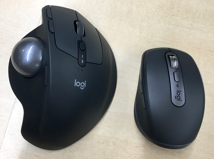 ロジクールの無線マウス『MX ERGO(MXTB1s)』と『MX Anywhere 3(MX1700GR)』